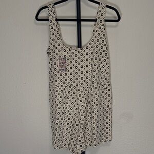 NWT Known Supply Organic Cotton Daisy Print Romper Size Small Adjustable Straps